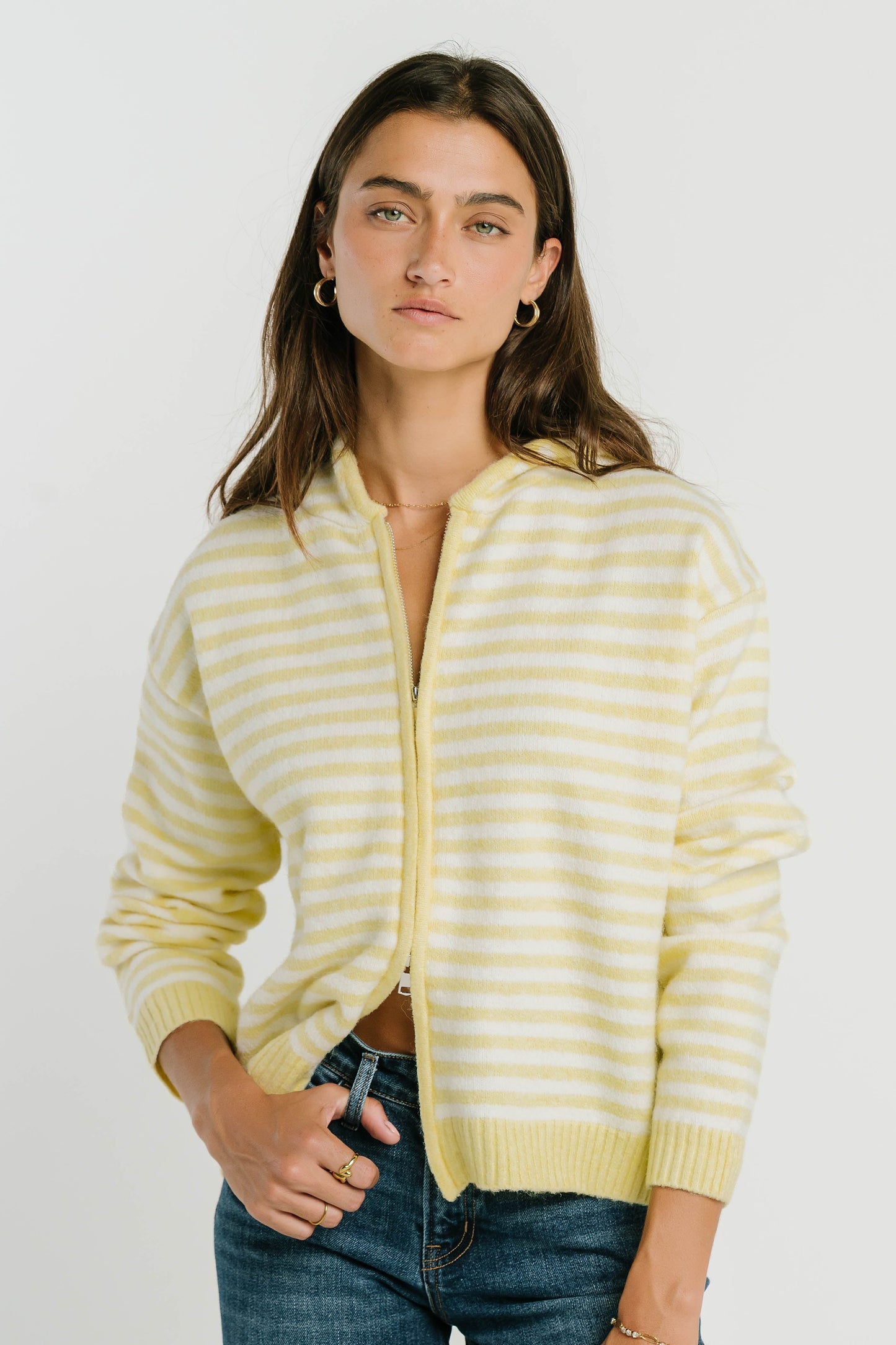 Vestria Davis Knit Jacket in Yellow