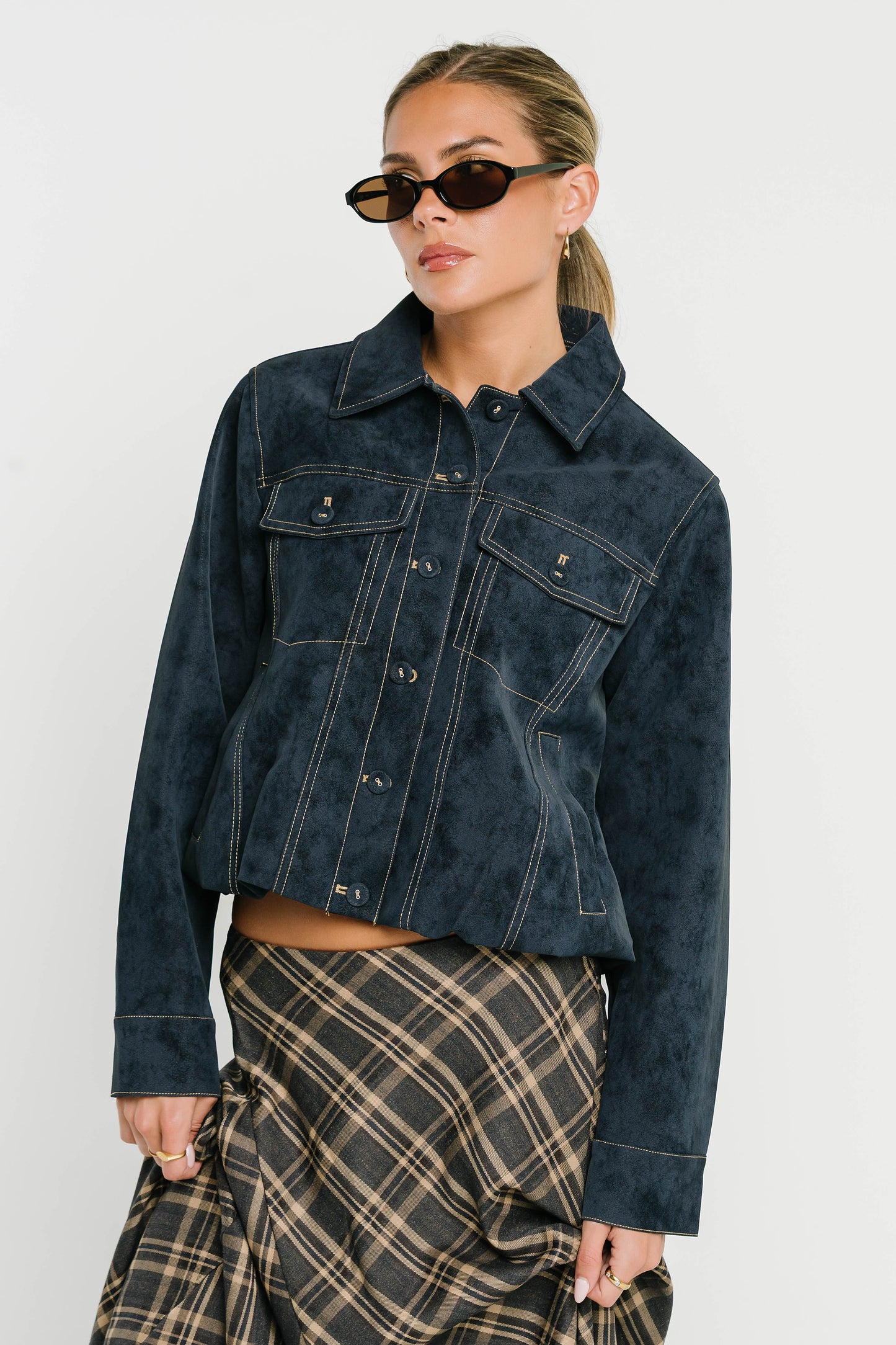 Vestria Mercer Contrast Suede Jacket