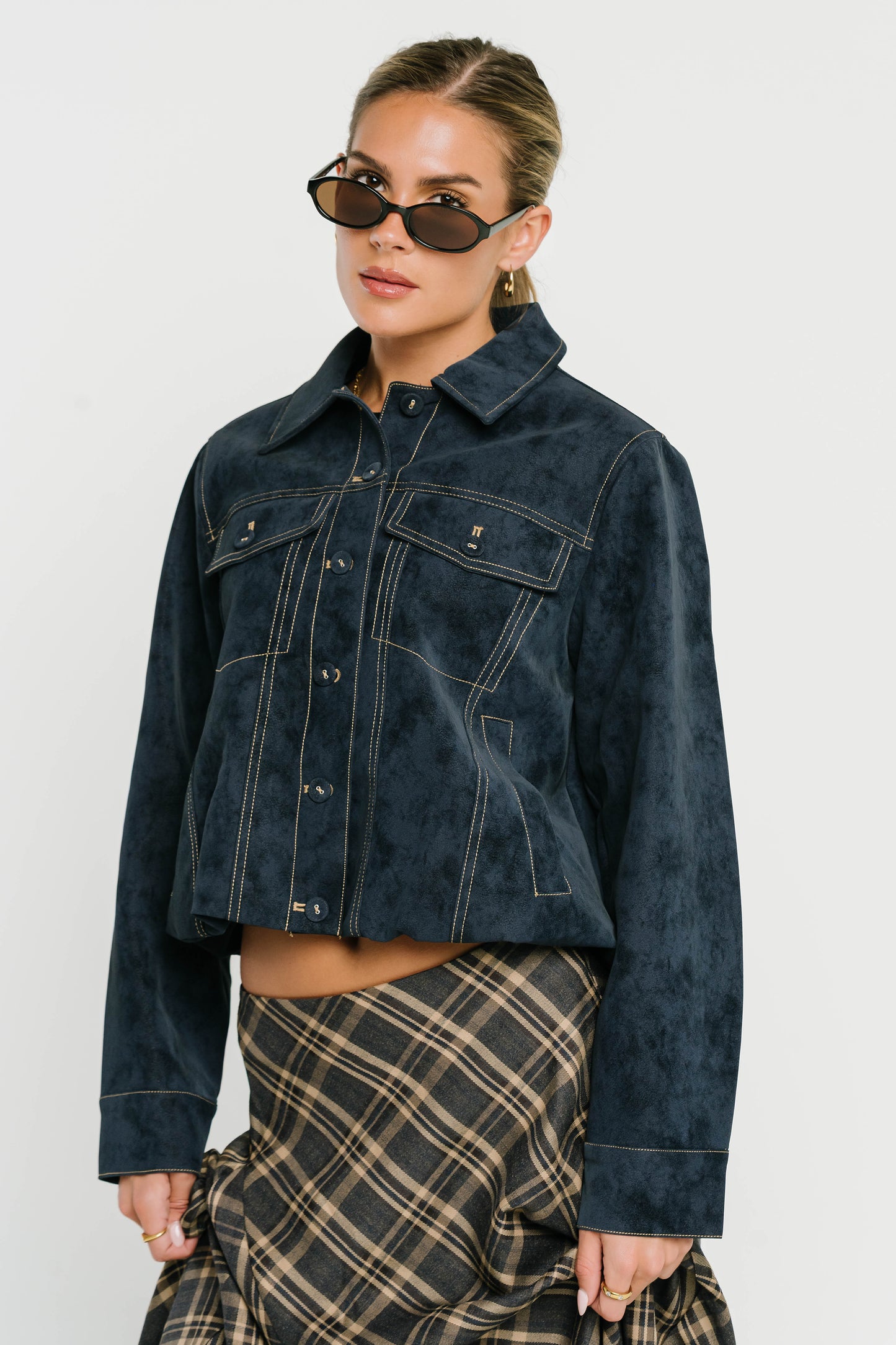 Vestria Mercer Contrast Suede Jacket