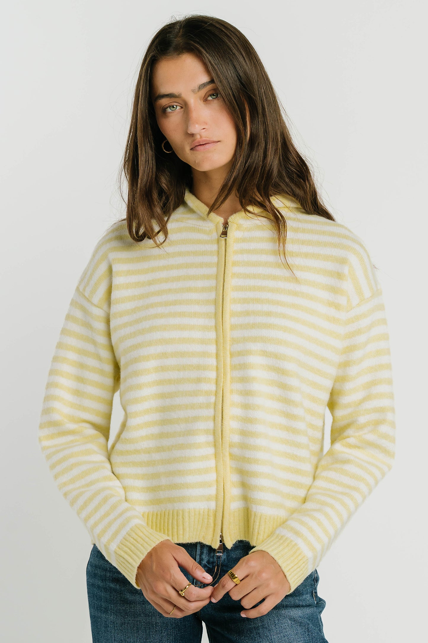 Vestria Davis Knit Jacket in Yellow