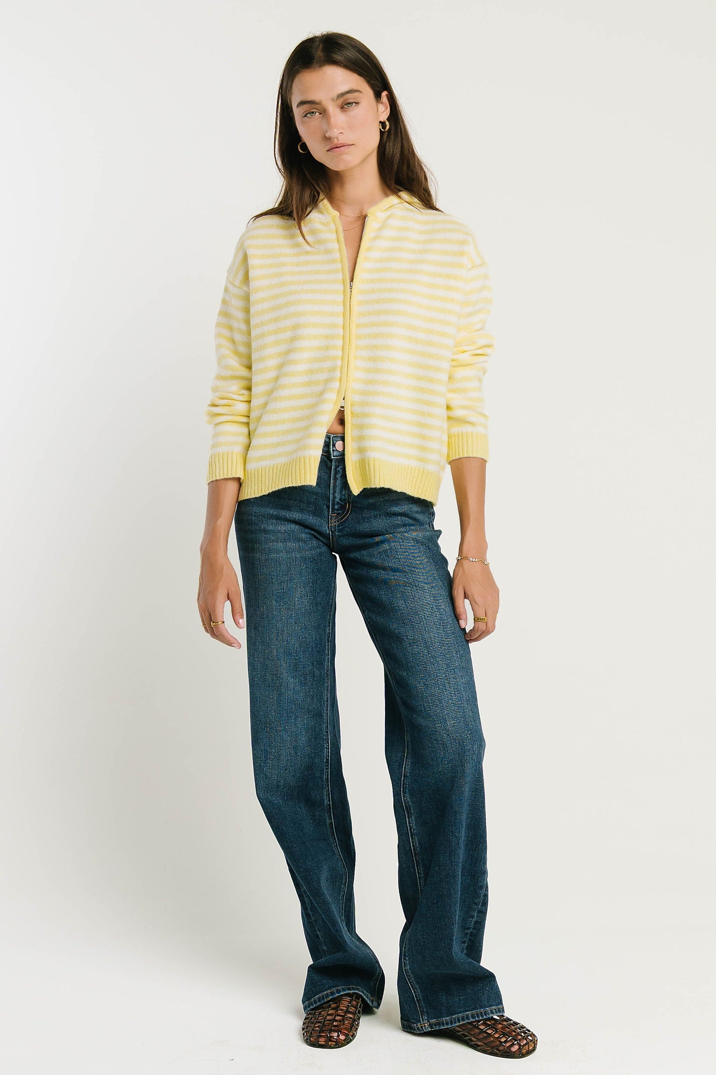 Vestria Davis Knit Jacket in Yellow