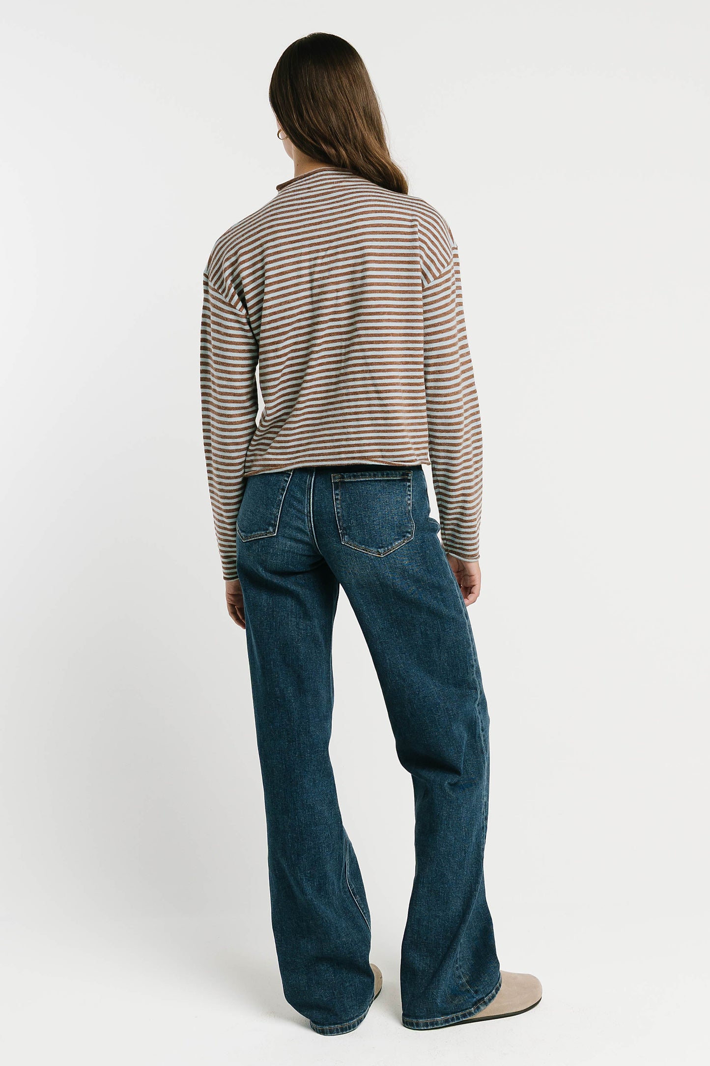 Vestria Julianne Striped Cardigan in Brown