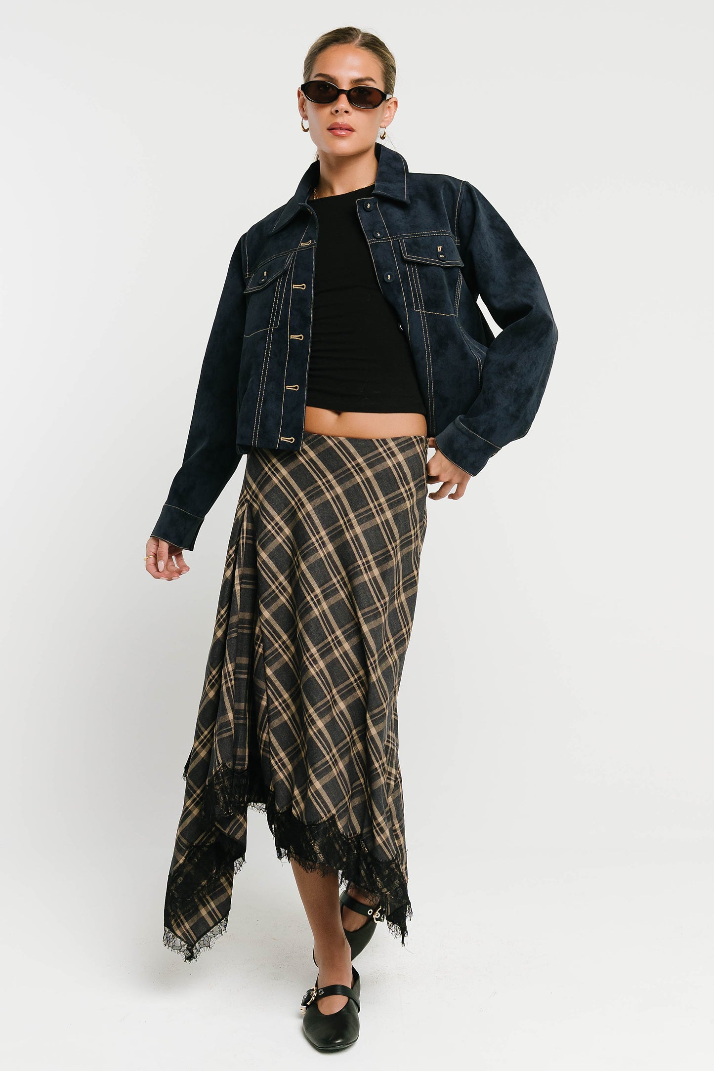Vestria Mercer Contrast Suede Jacket