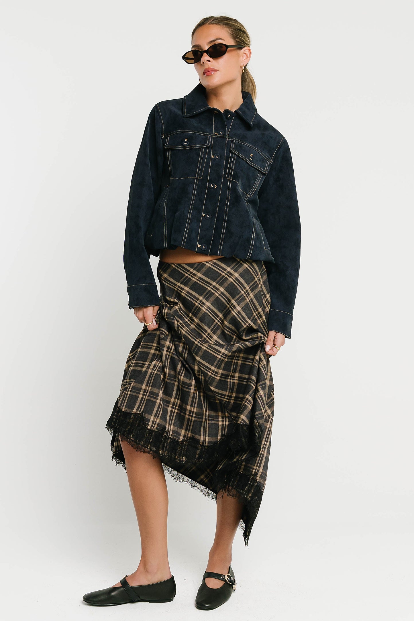 Vestria Mercer Contrast Suede Jacket