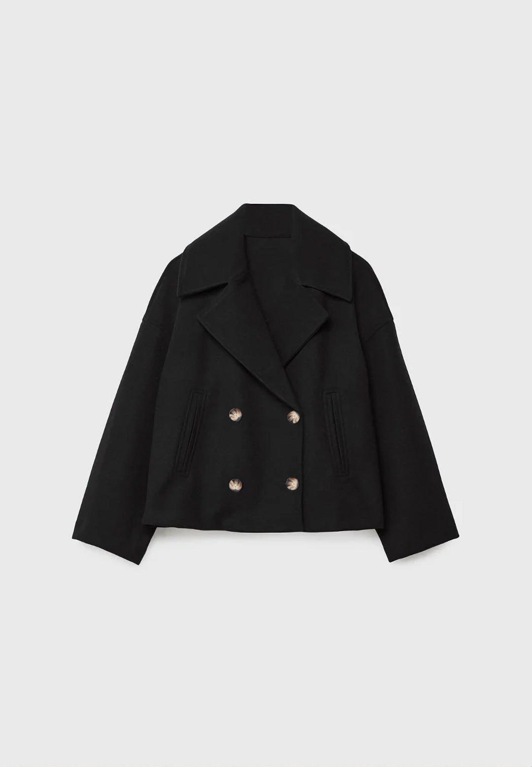 Black coat on a light gray background