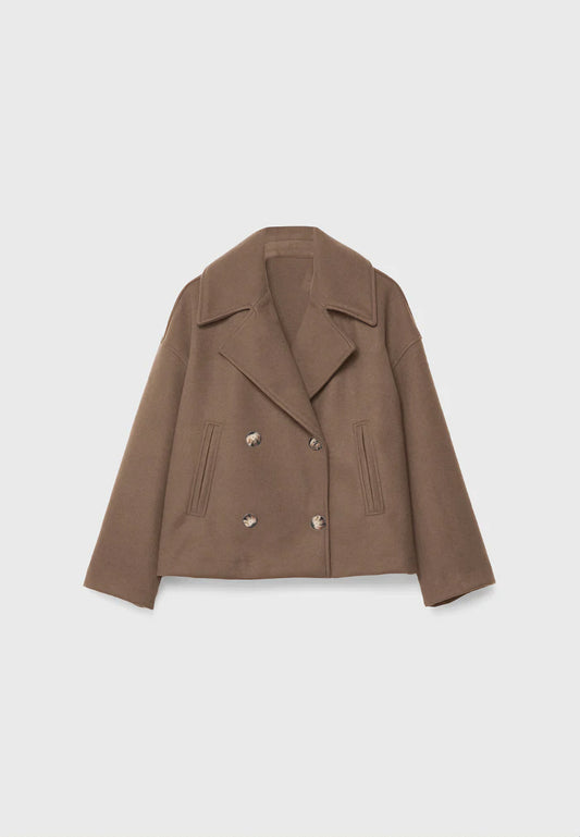Brown jacket on a light gray background